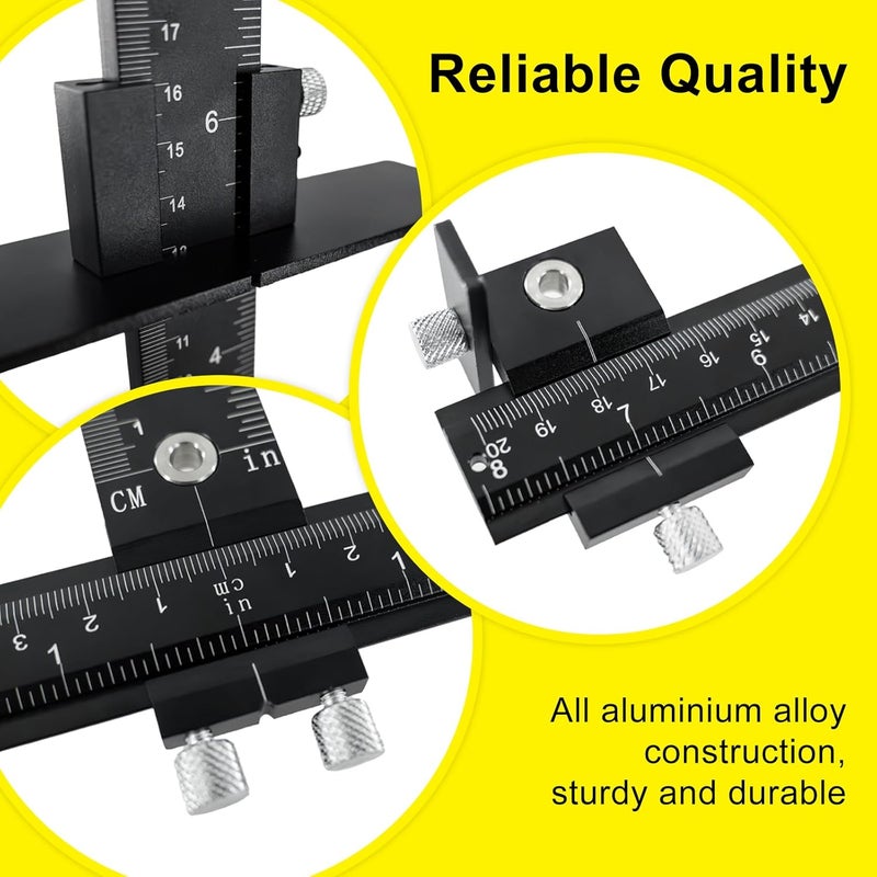 DOCXCDO Aluminum Alloy Cabinet Hardware Jig - Precision Drilling Guide Tool for Cabinet Door/Drawer Handle & Knob Installation with 3 Drill Bits & Auto Punch, Hardware Jig for Woodworkers DIY - Image 4